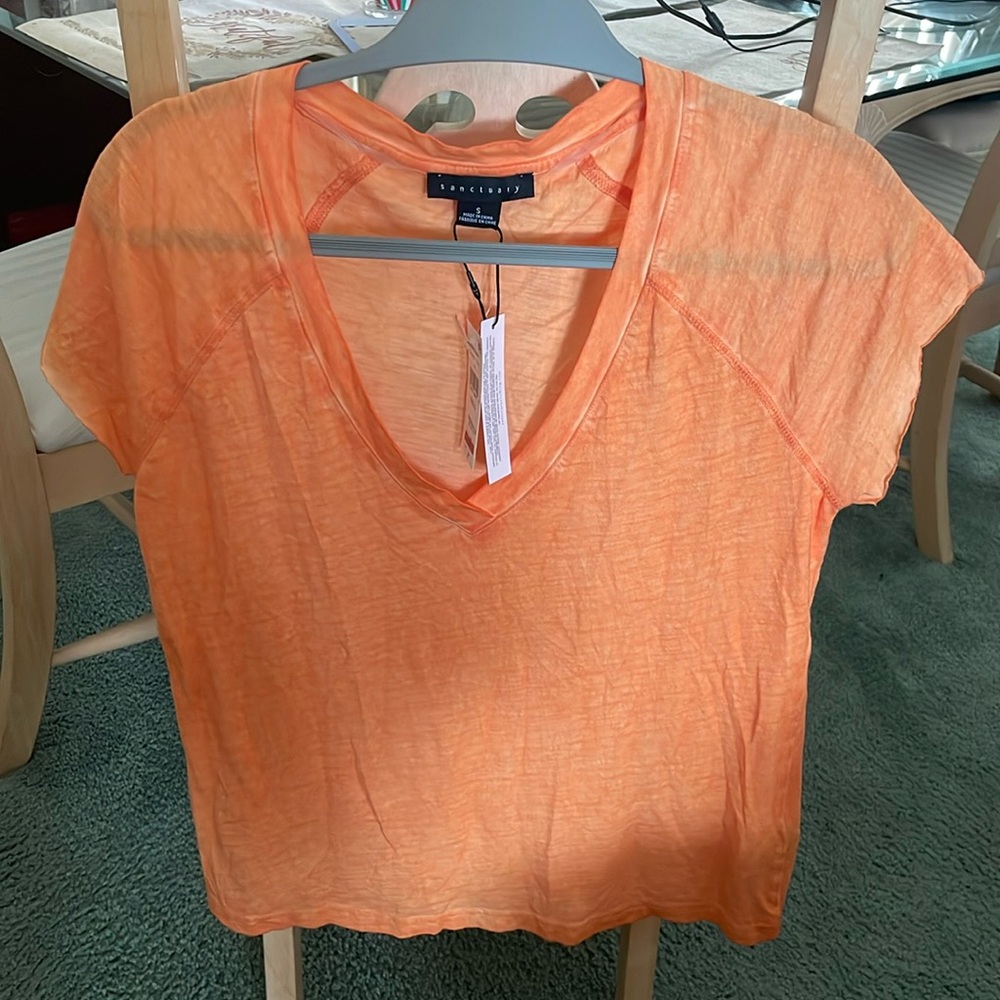 Sanctuary Womens V Neck Knit T-Shirt, SIZE S, Prickley Pear - Picture 6 of 8